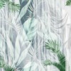Väggmålning med tropiskt motiv i vitt Leaves Behind a White Curtain - bild nummer 2