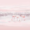 Fototapet i rosa dämpade toner Tre flamingos - bild nummer 2
