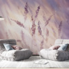 Fototapet i varma nyanser av lila med känsligt gräsmotiv i vinden - Purple Grass Vibrancy för sovrum - huvudproduktbild