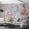 Fototapet med dominerande blommotiv i varma toner Large Peony Blossoms - huvudproduktbild
