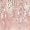 Väggmålning av vårblommor som hänger vertikalt Vita blommor på rosa bakgrund - Bild 2