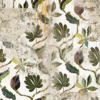 Fototapet med gröna blad arrangerade i vågiga linjer lätt gnuggad Waves of Leaves - bild nummer 2