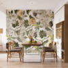 Fototapet med gröna blad arrangerade i vågiga linjer lätt gnuggad Waves of Leaves - huvudproduktbild