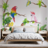 Fototapet i mjuka färger Parrots On Branches - bild på huvudprodukt