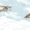 Väggmålning av gamla flygplan i luften Vinterflyg - bild nummer 2
