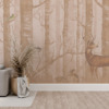Fototapet med skogsmotiv i varma färger Forest Animals - huvudproduktbild