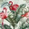 Fototapet i exotiska färger Flamingos in Green - bild nummer 2