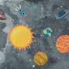 Tapet med planeter i glada färger för barn Färgglada kosmos - bild nummer 2