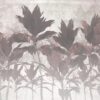 Fototapet i modern tappning med en grafik av en tropisk skog i en ljus vinröd nyans Fire Forest - Foto 2