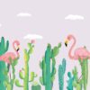 Bakgrund Flamingos och kaktusar - Bild 2