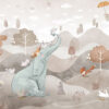 Fototapet Elefant som leker med harar - Bild 2