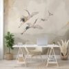 Mural Fåglar doppade i guld