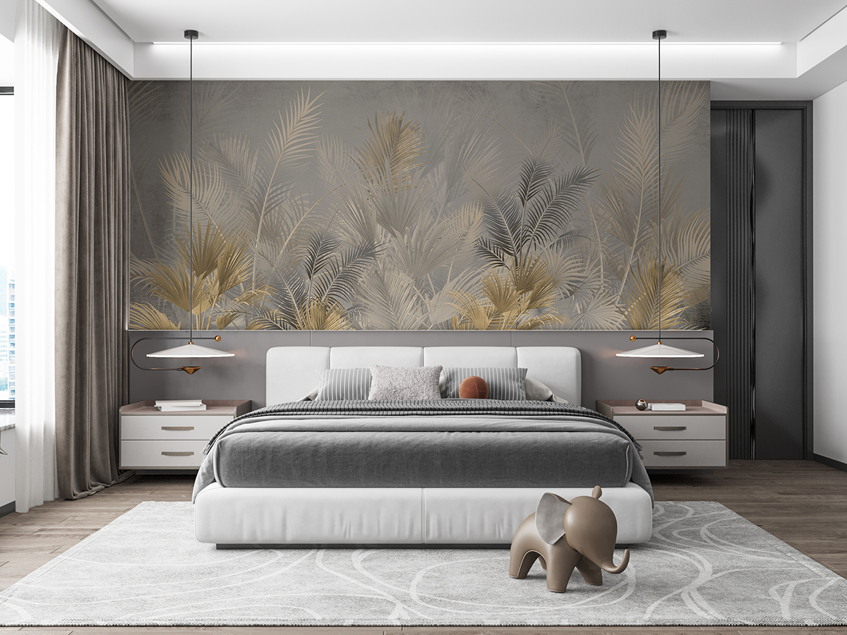 Väggmålning Elegant Palm Leaves