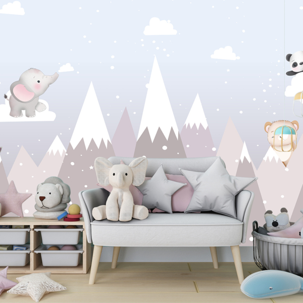 Väggmålning Berg Vandring Djur