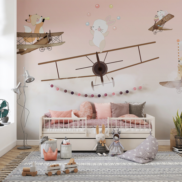 Fototapet Djur i flygplan