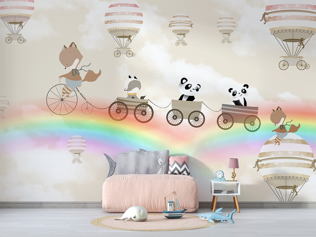 Väggmålning Walking on a Rainbow