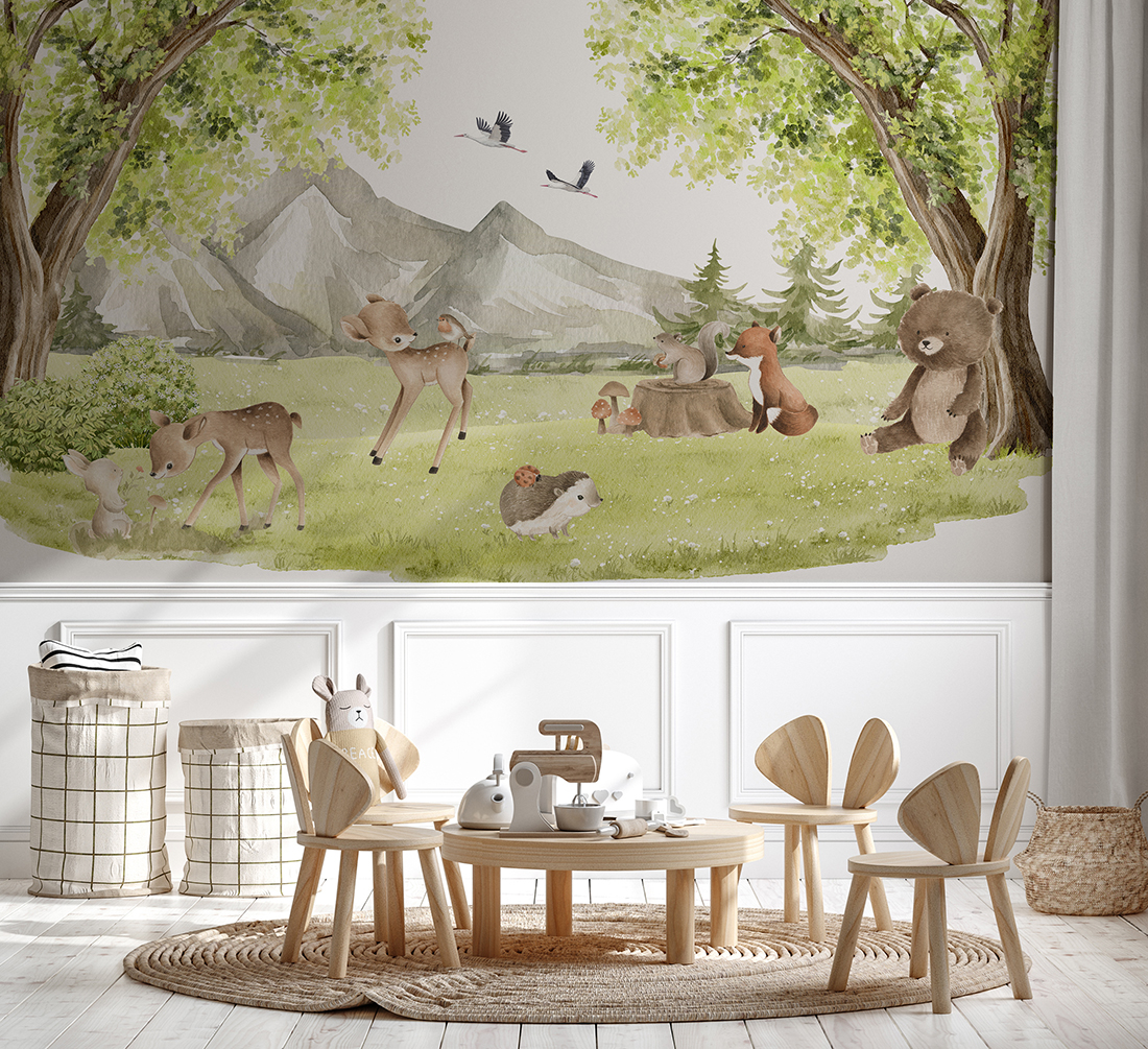 Fototapet Djur på picknick