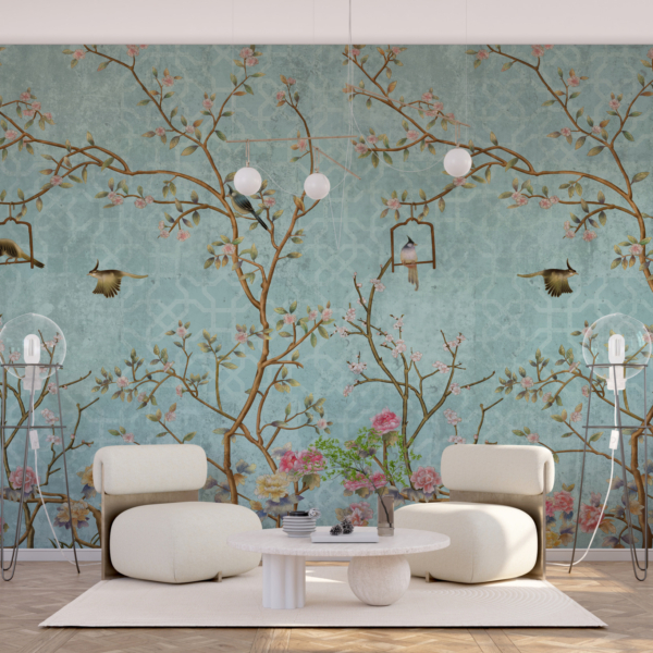 Väggmålning Vår på en blå himmel