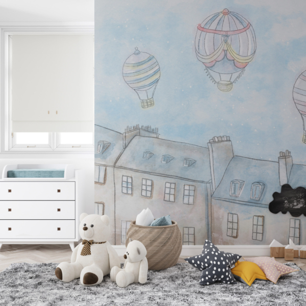 Bakgrund Ballonger över staden