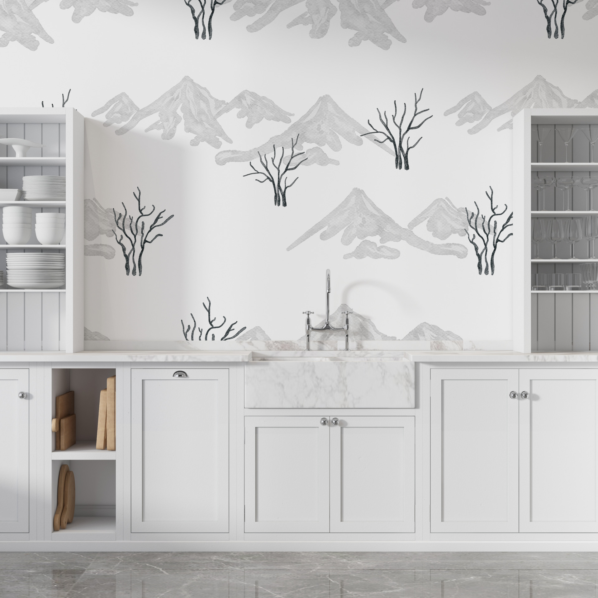 Fototapet White Mountains