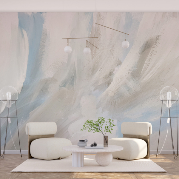 Fototapet Vitt på blått