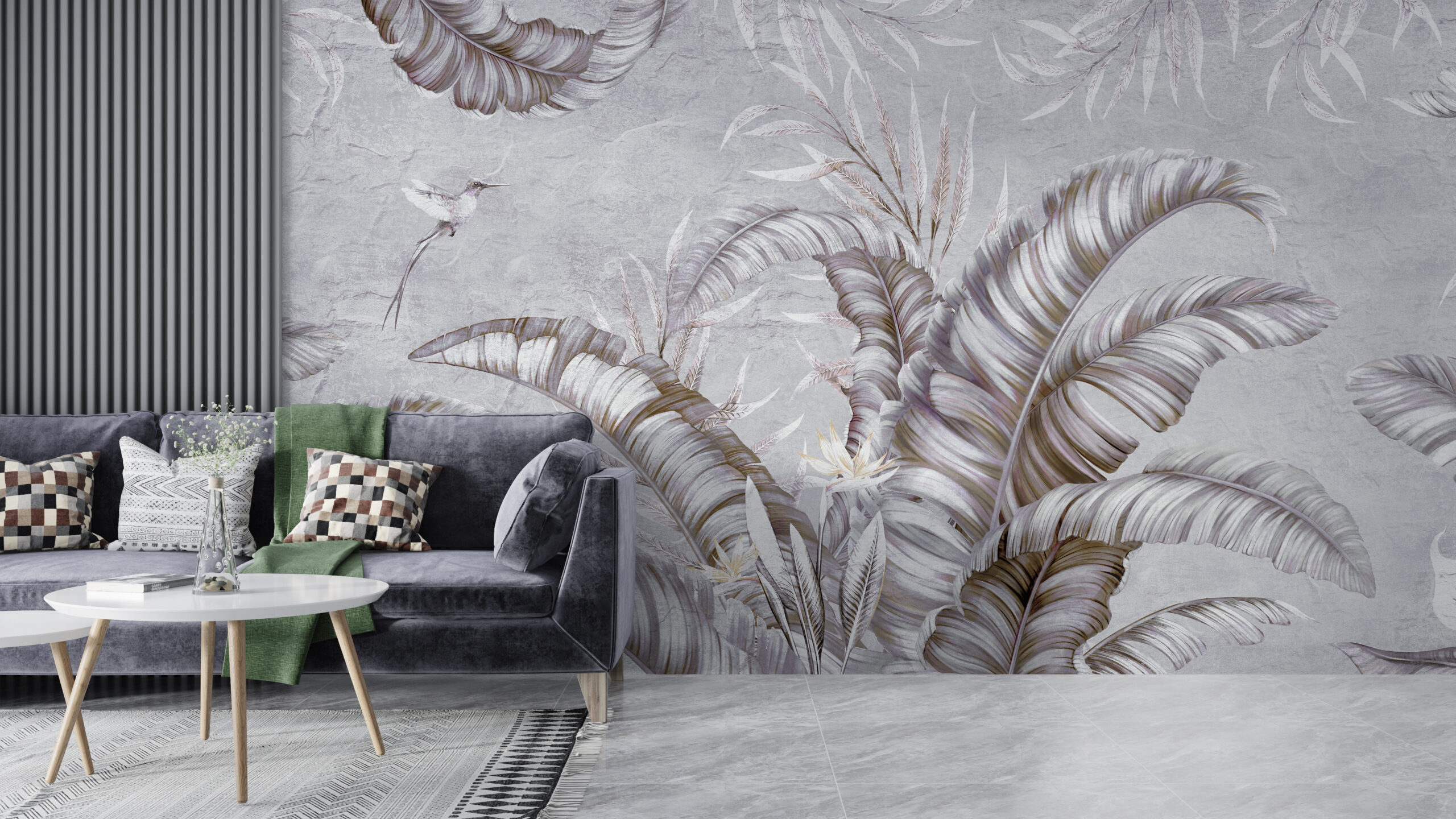 Fotomural Lövfjädrarnas glöd