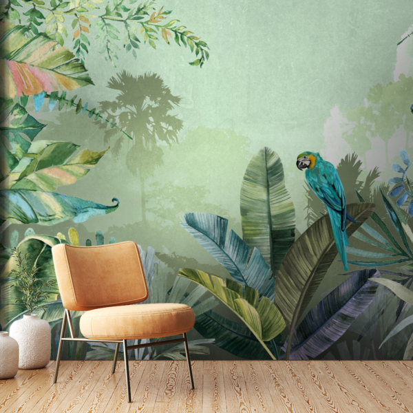 Fototapet Blå Papegoja