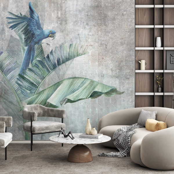 Fototapet Blå Papegoja