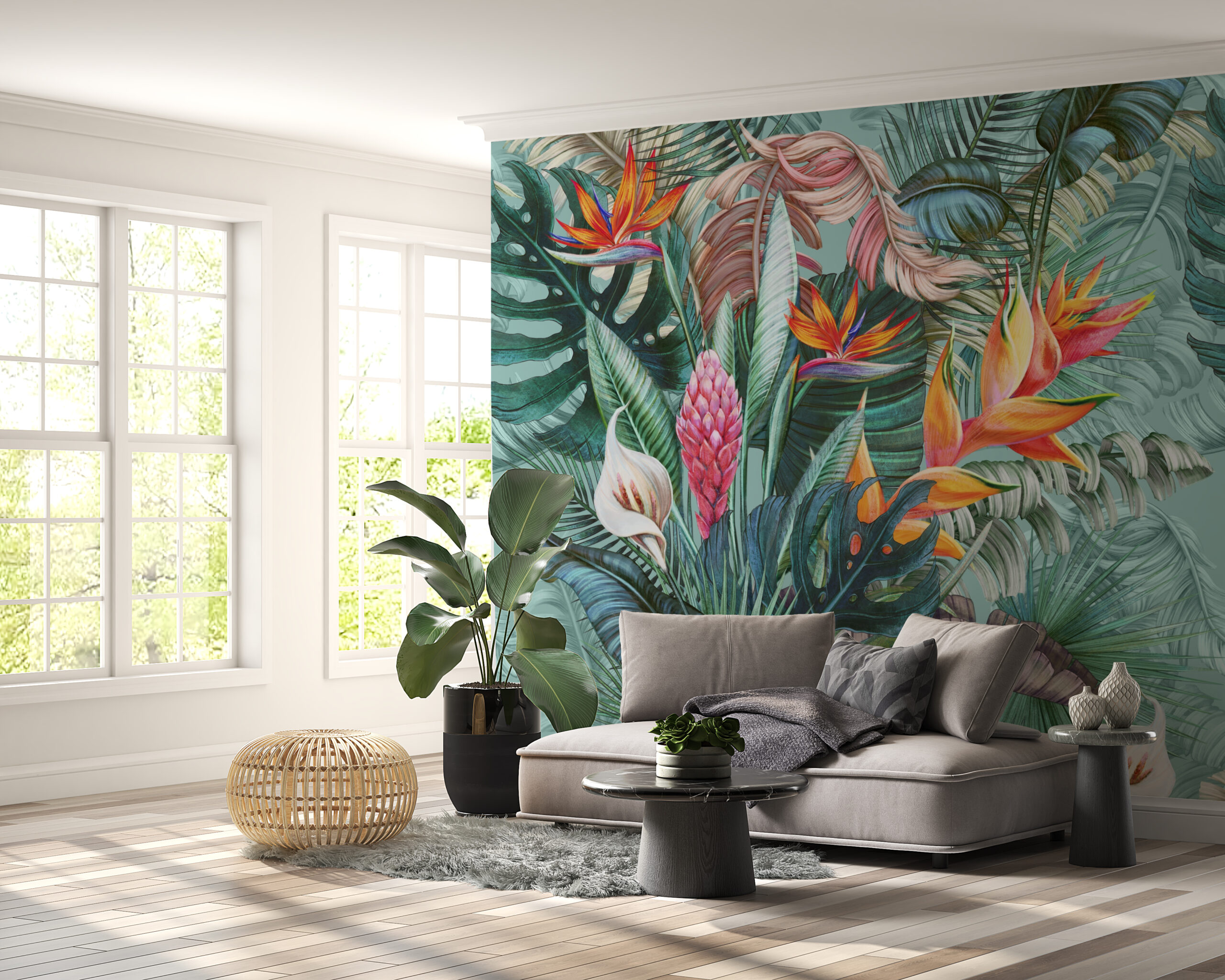 Fotomural bukett av tropiska blommor