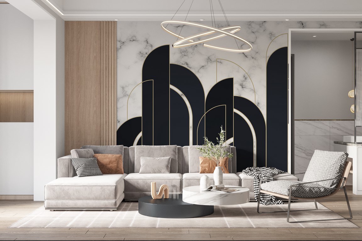 Fototapet Svart Geometriskt mönster