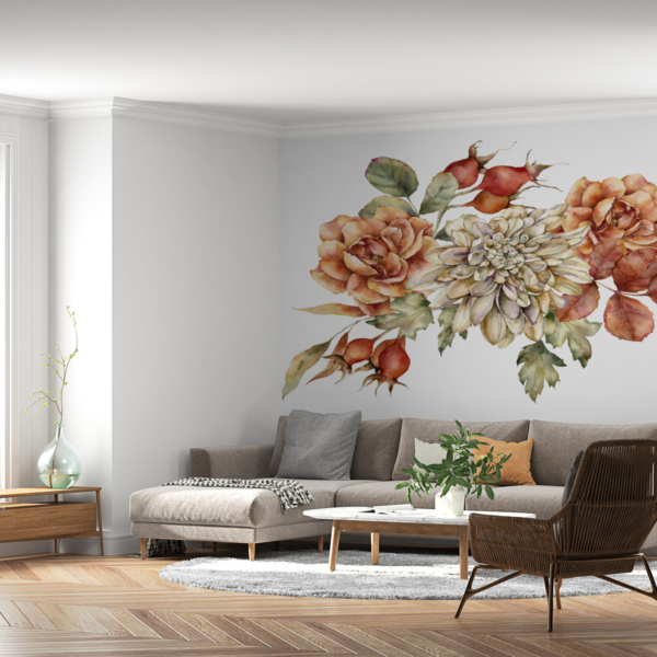 Vild ros blomma röd väggmålning