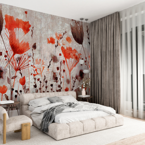 Väggmålning Röda vallmo