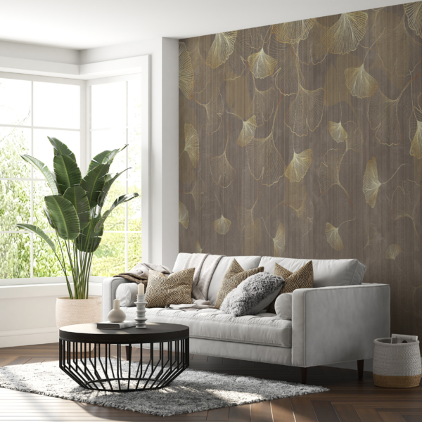 Fotomural Regn av gyllene löv