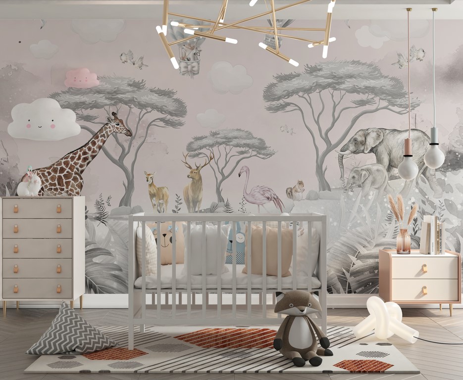 Fototapet Vilda djur för barn