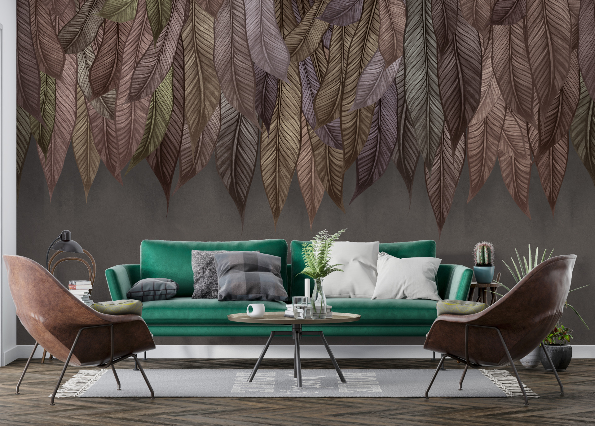 Fototapet exotiska hängande löv