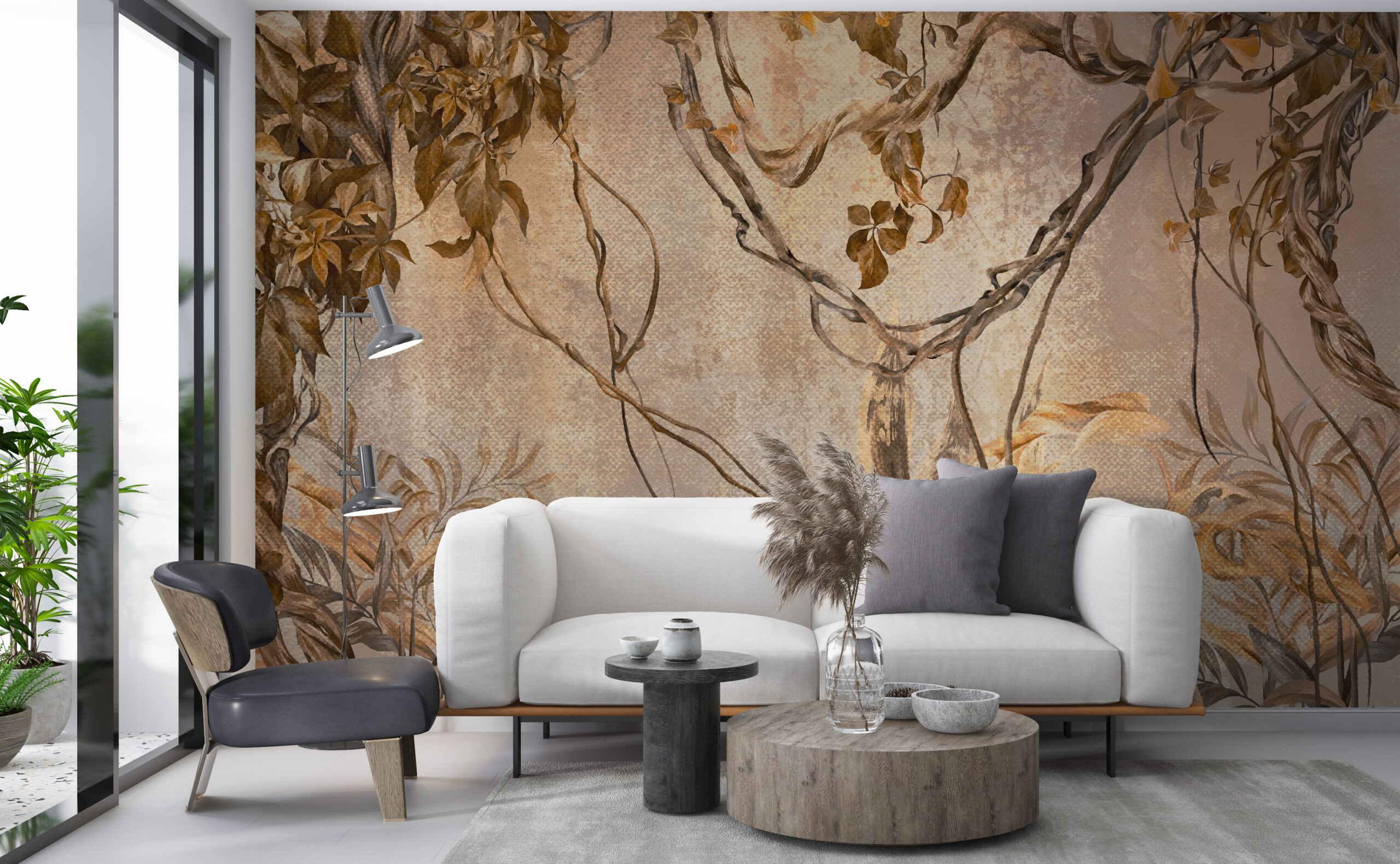 Väggmålning Exotiska vinstockar