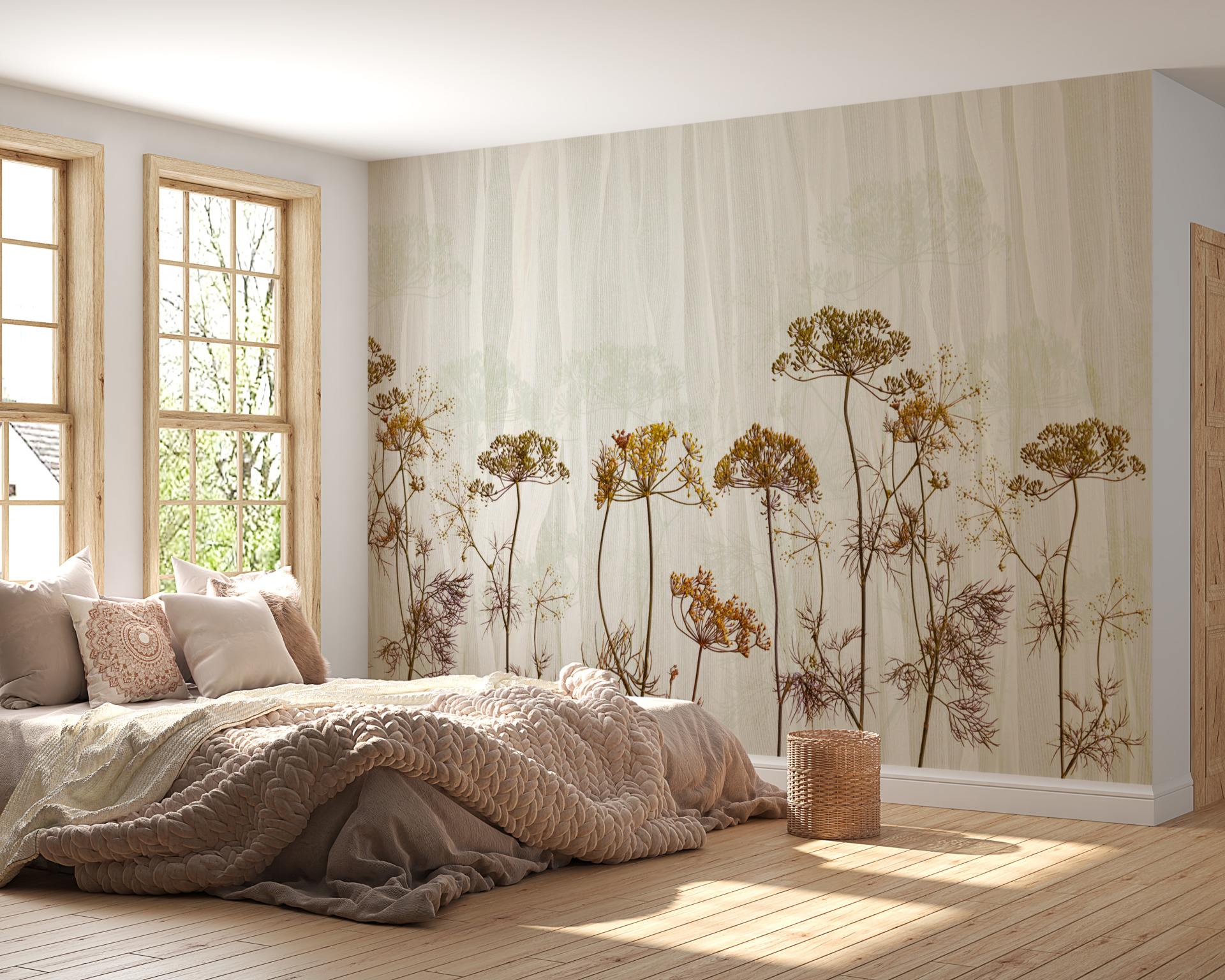 Dillgrenar väggmålning