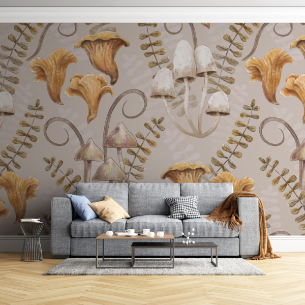 Fototapet av svampar på väggen