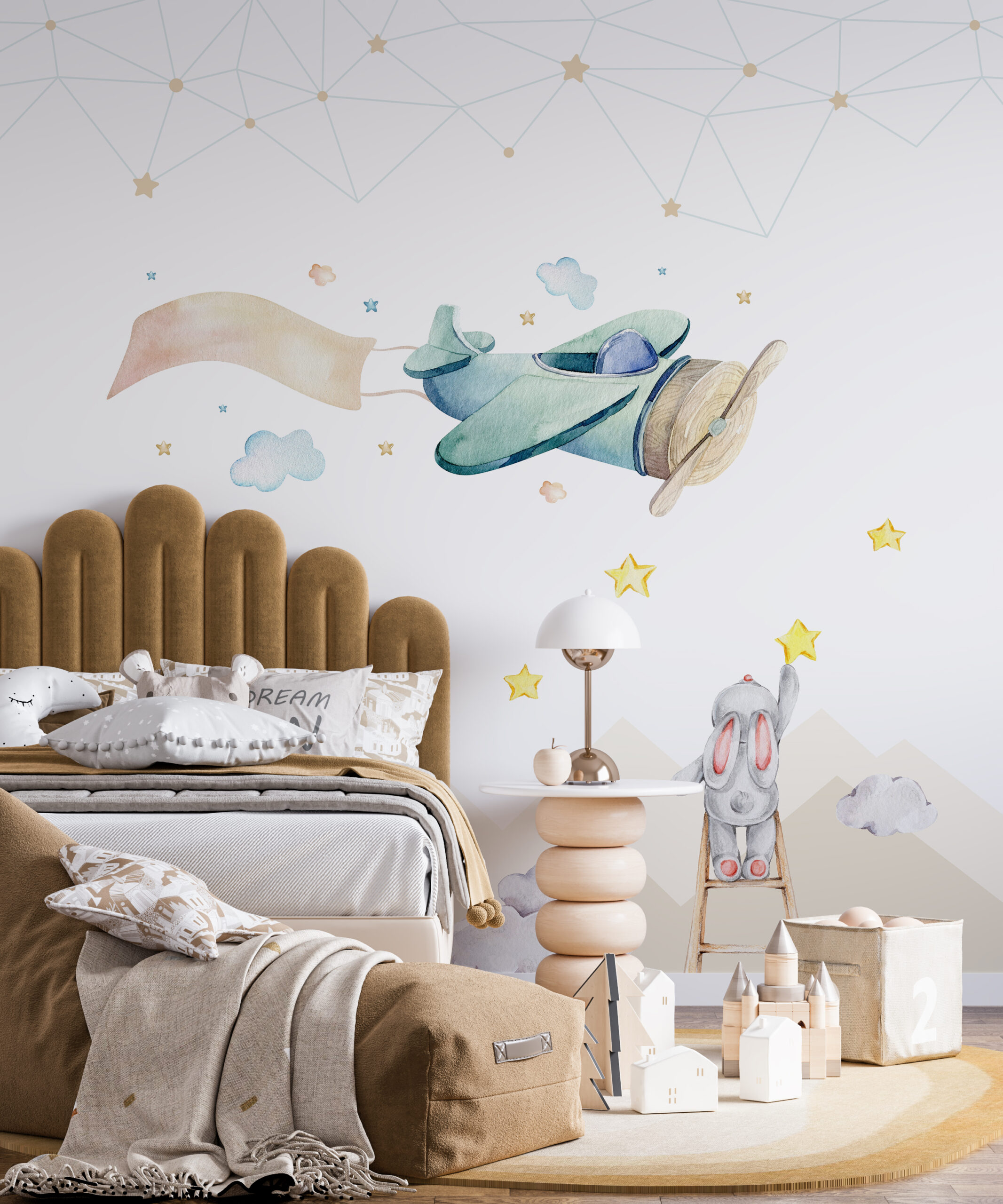 Fototapet Kaniner i himlen