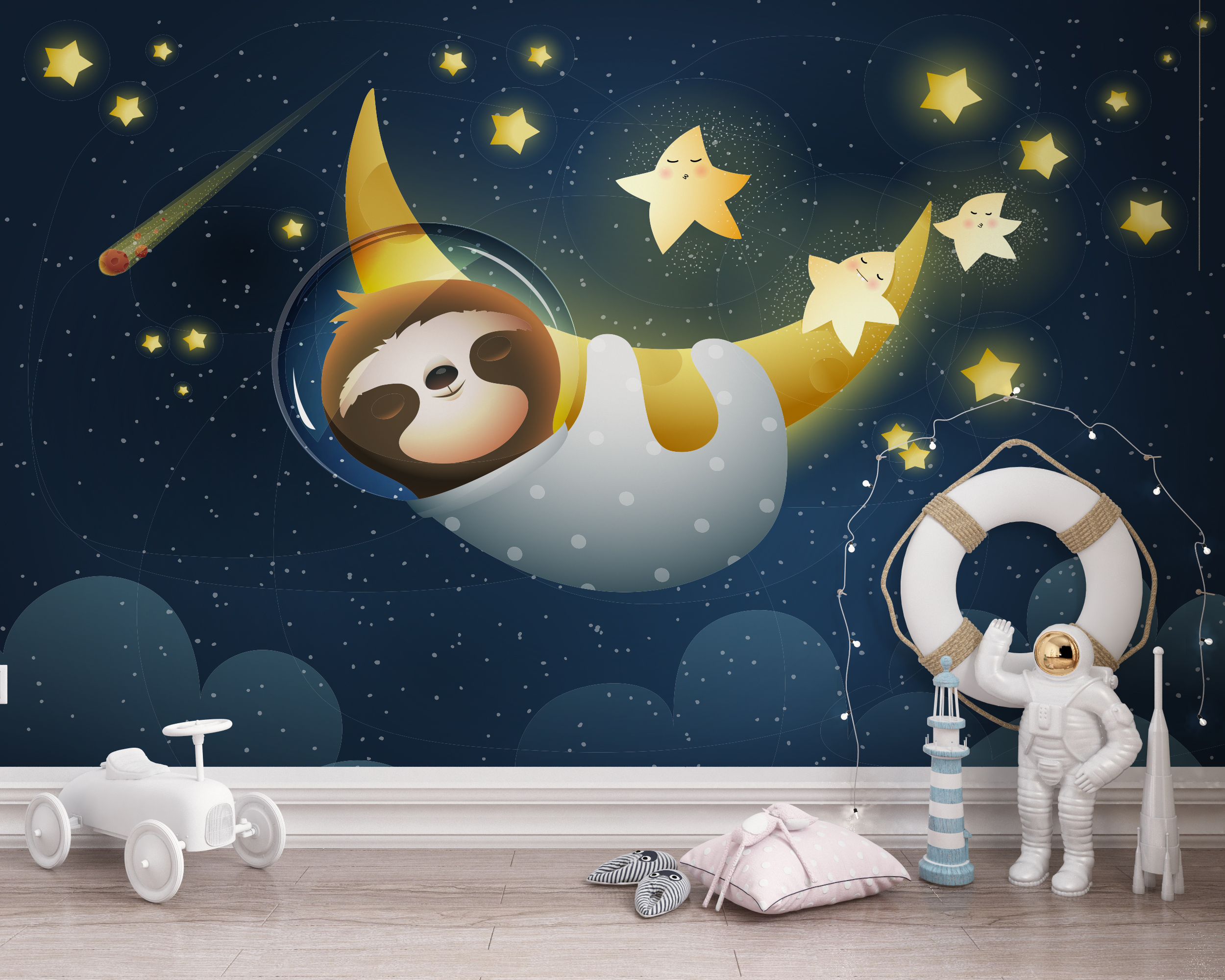 Fototapet Lemur på månen