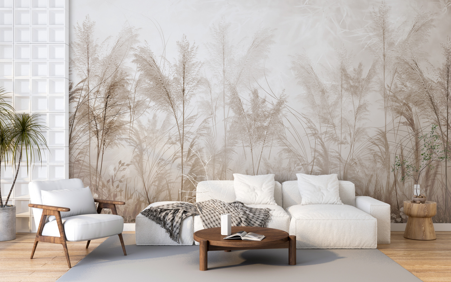 Väggmålning Skog Vind