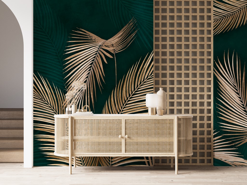 Fotomural Gyllene palmblad