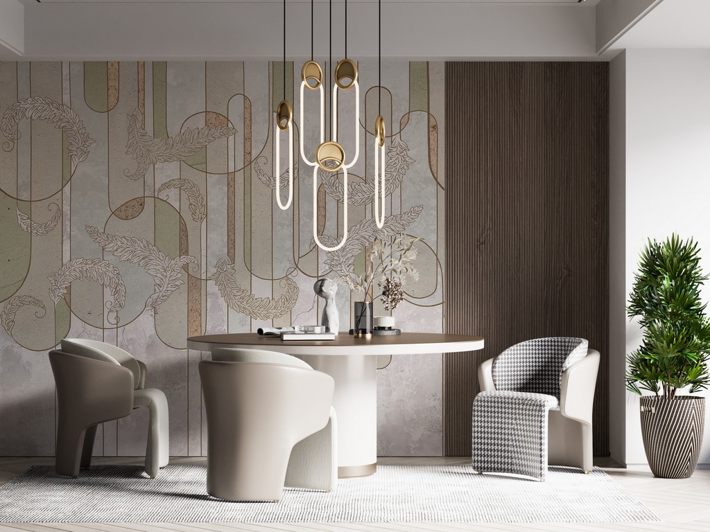 Bakgrund Blad i geometriskt mönster