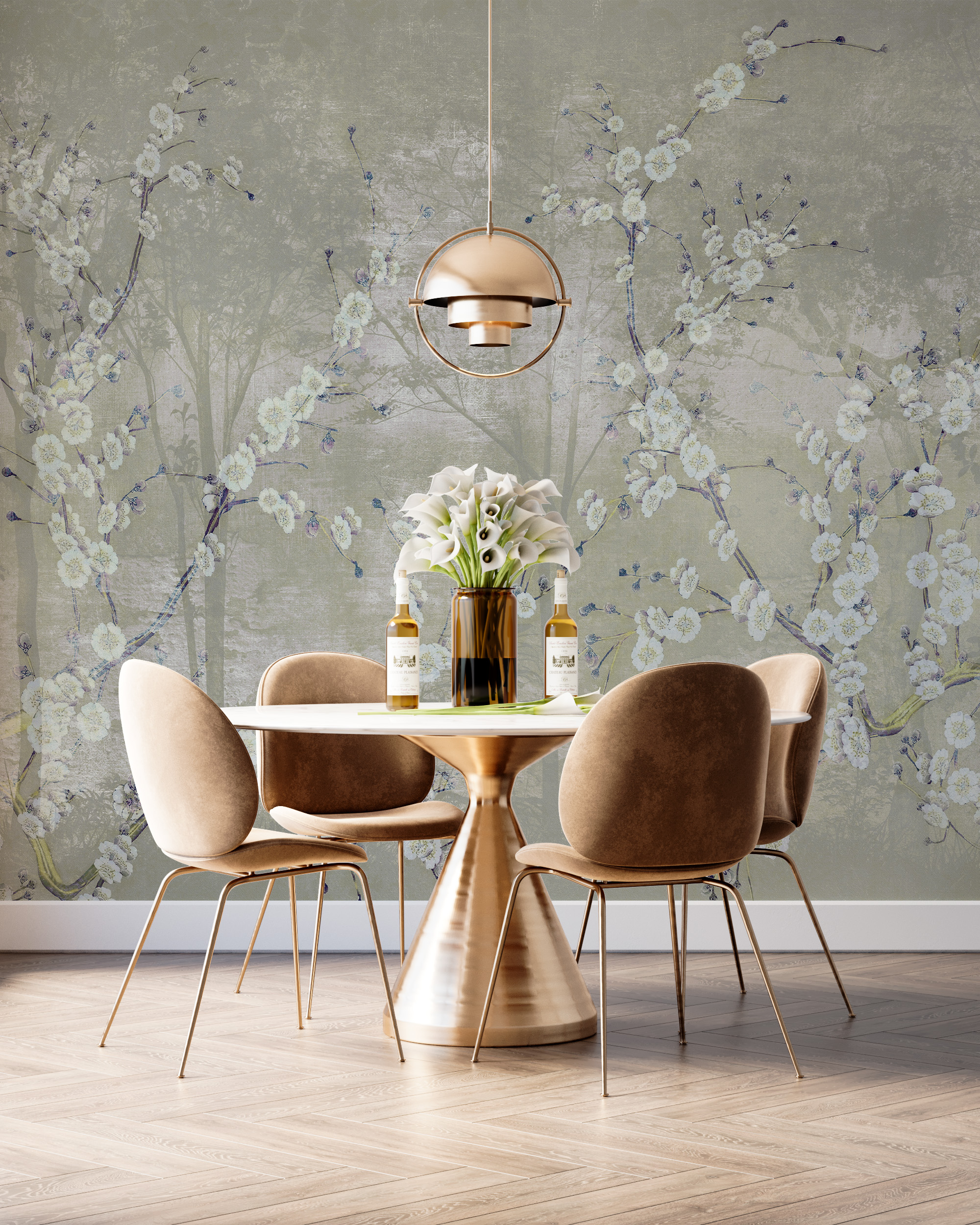 Bakgrund Små vita blommor