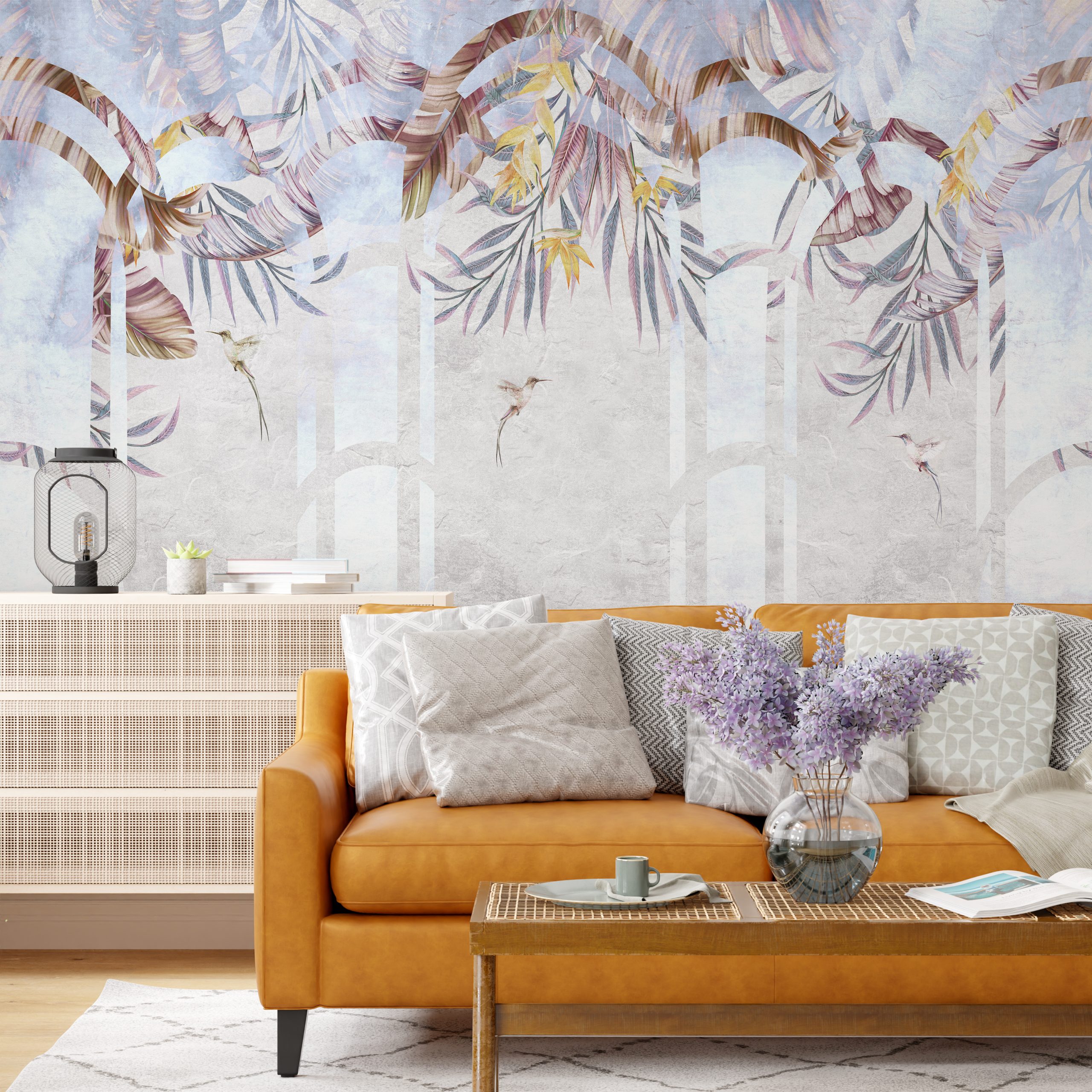 Fototapet Små fåglar i 3D