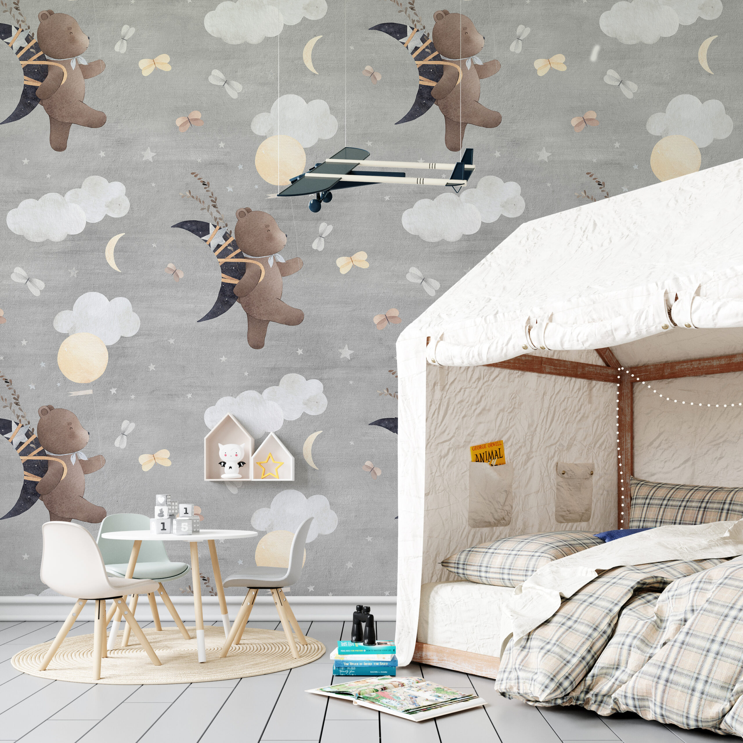 Fototapet Björnar i molnen