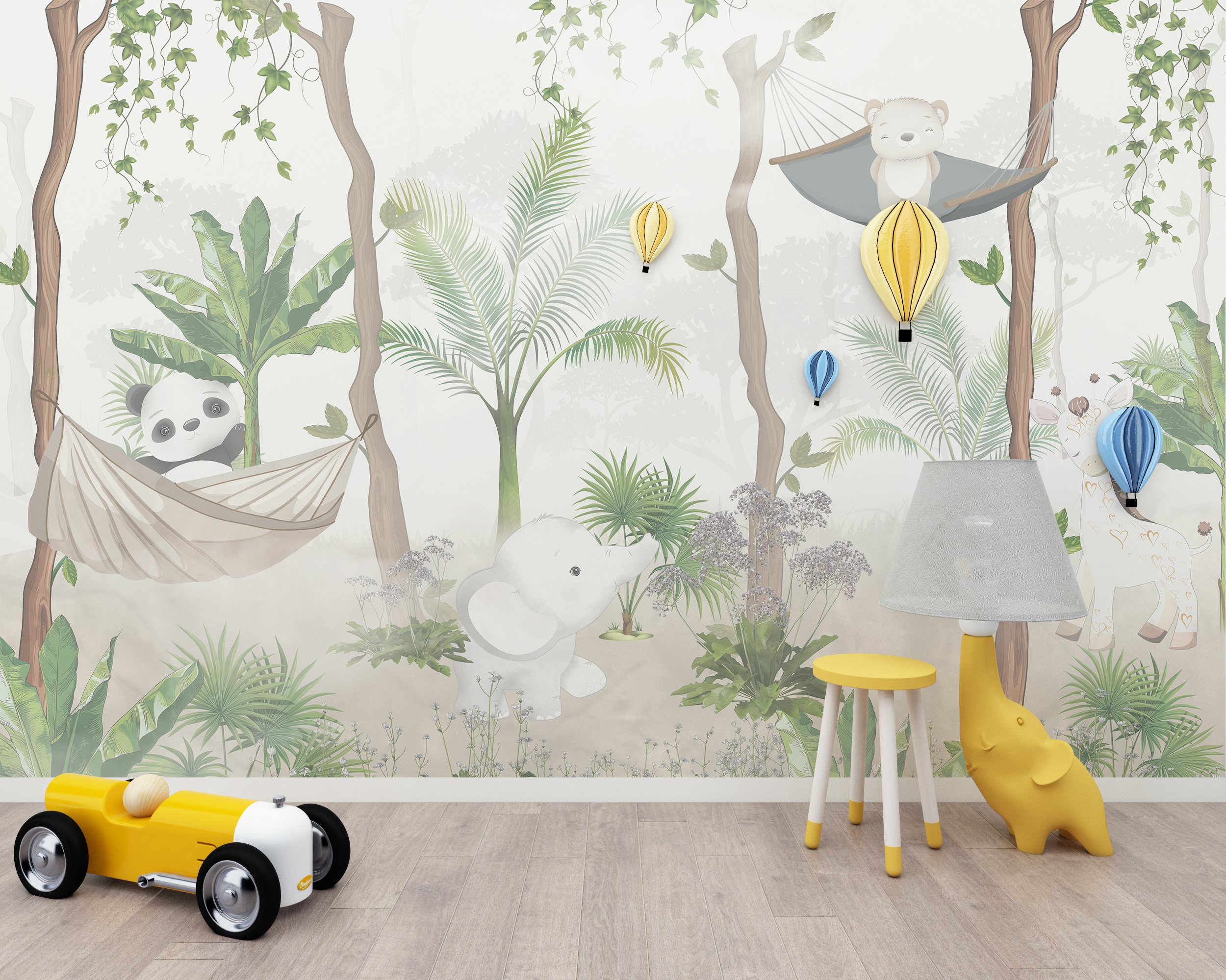 Fototapet Nallebjörnar i en hängmatta