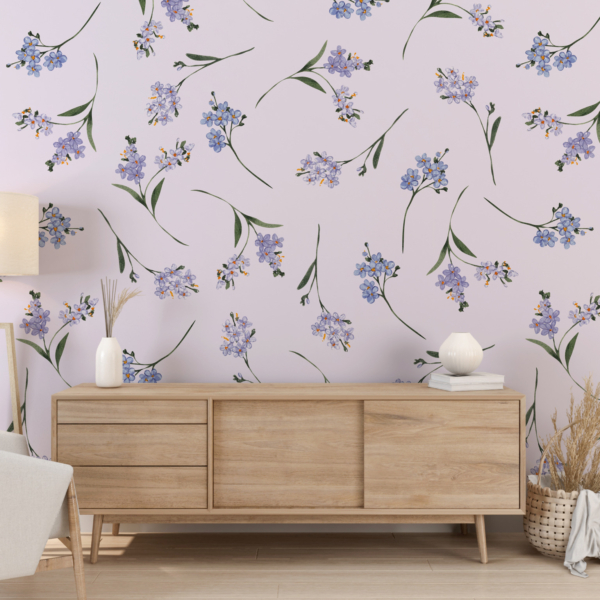 Blå blommotiv Bakgrund