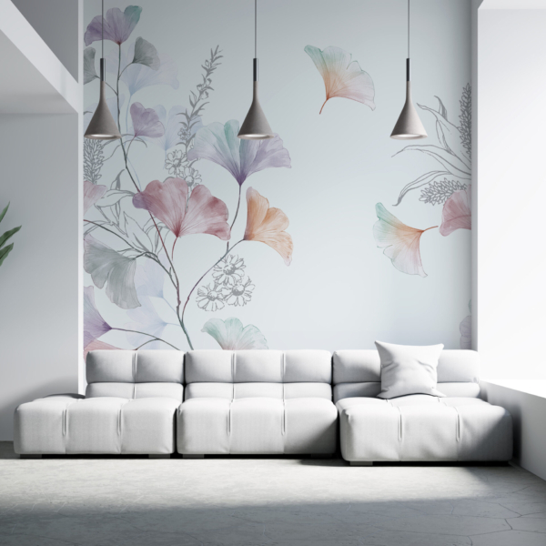 Väggmålning på vit bakgrund