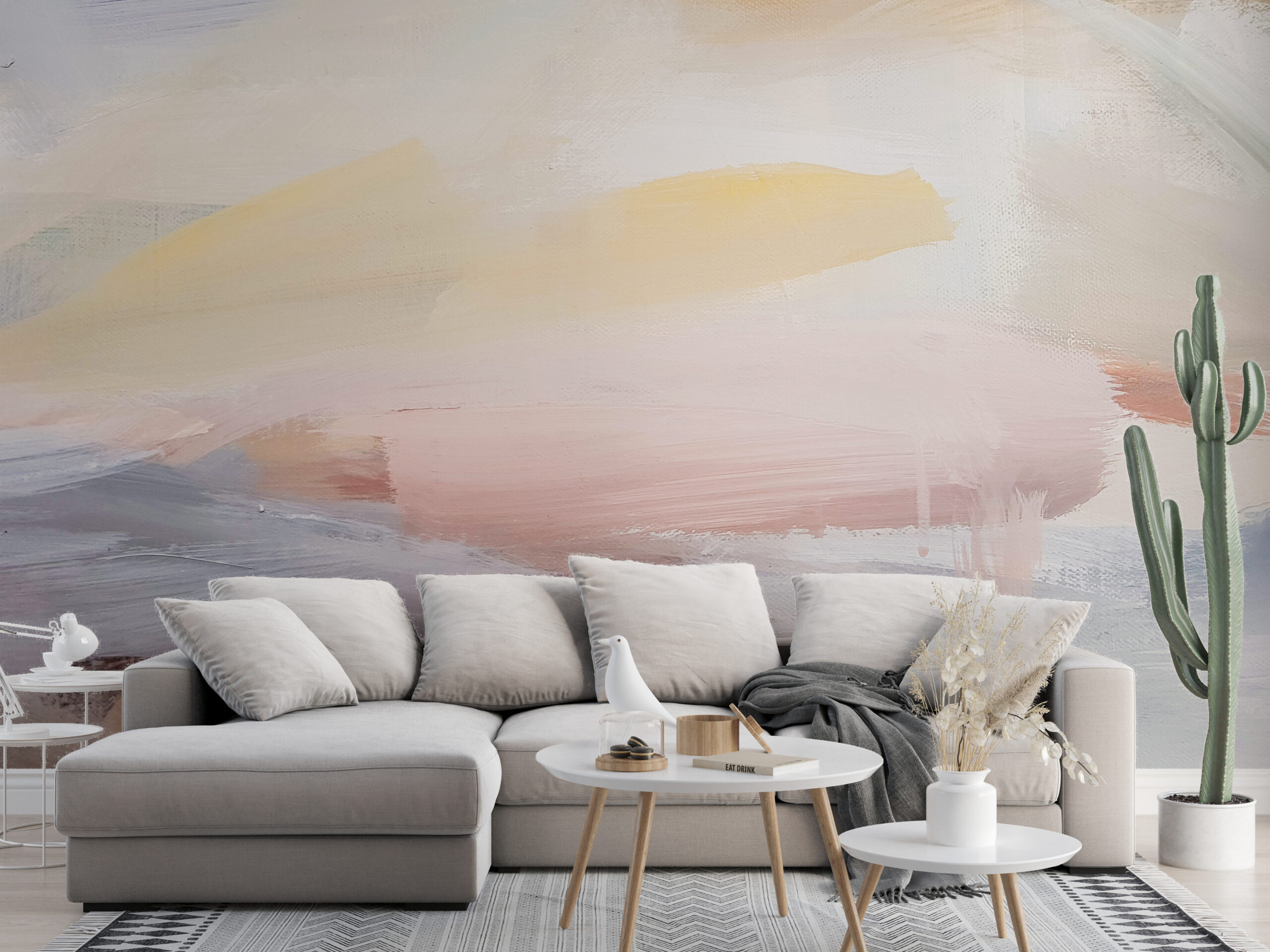 Fotomural Pastellfärgade linjer